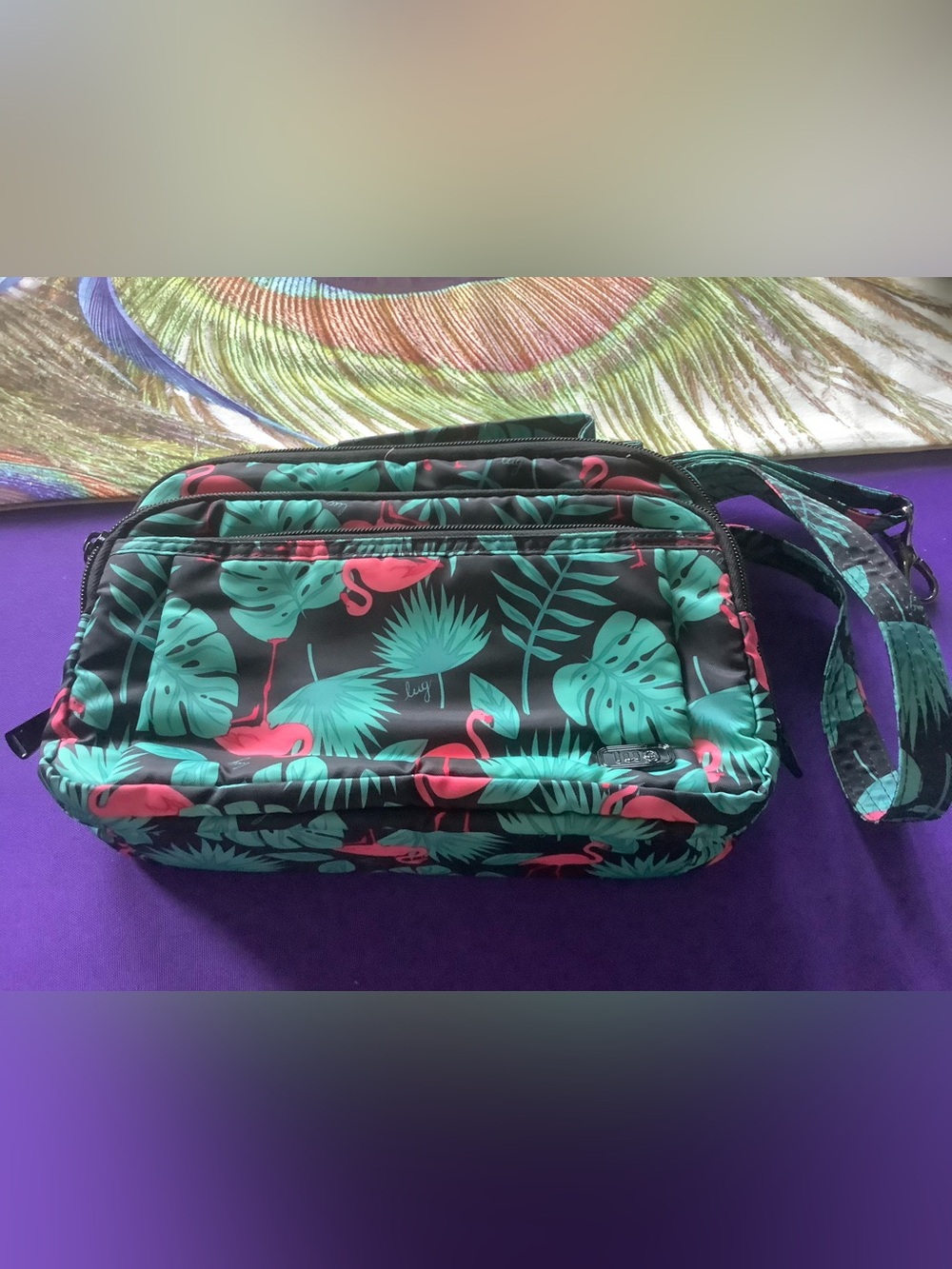Lug Scoop Crossbody Bag - Flamingo Black